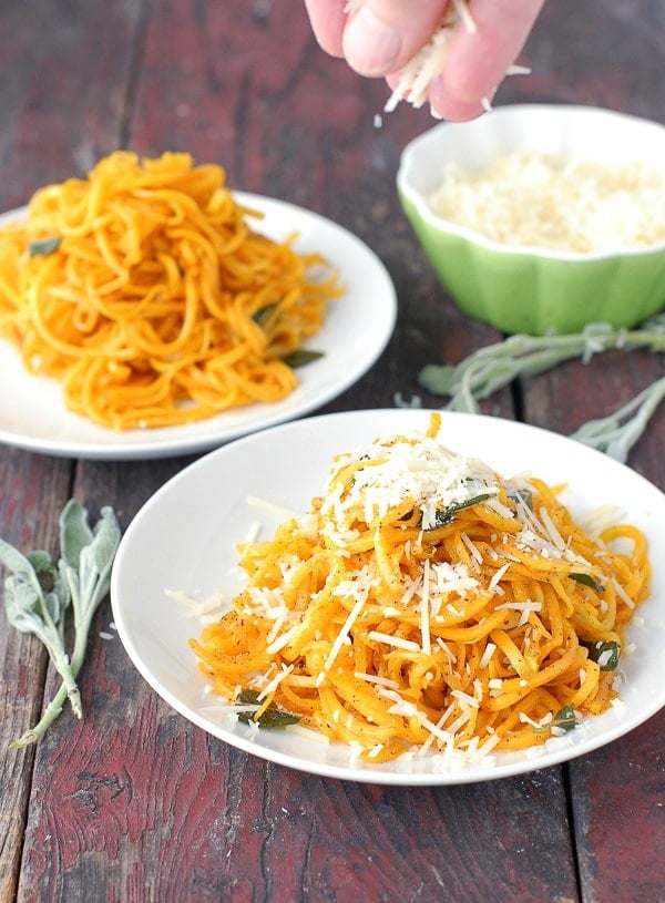 Butternut Squash Noodles in Sage Brown Butter with Parmesan cheese 