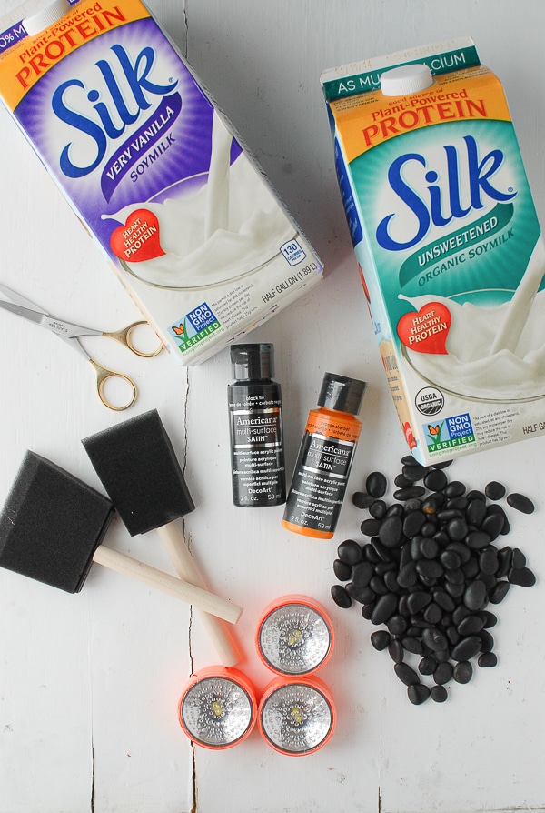 DIY Milk Carton JackoLantern Luminarias supplies 