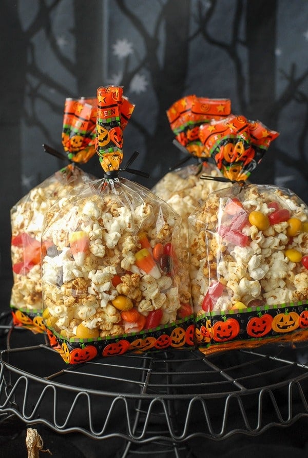 bags of Orange-flavored Kettle Corn Halloween Treat Mix
