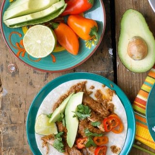 Slow Cooker Mole Chicken Thighs taco