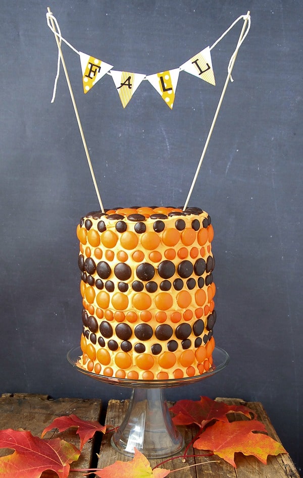 Whimsical Fall M&M Cake 