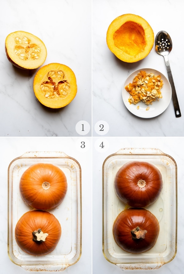 Pumpkin Puree process steps photo collage