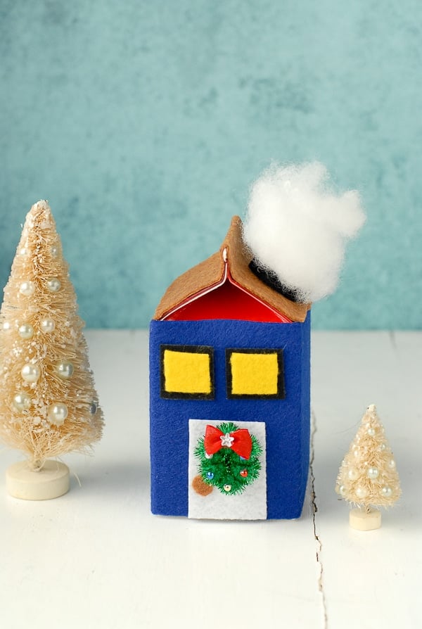 DIY Milk Carton Holiday Houses (creamer house)