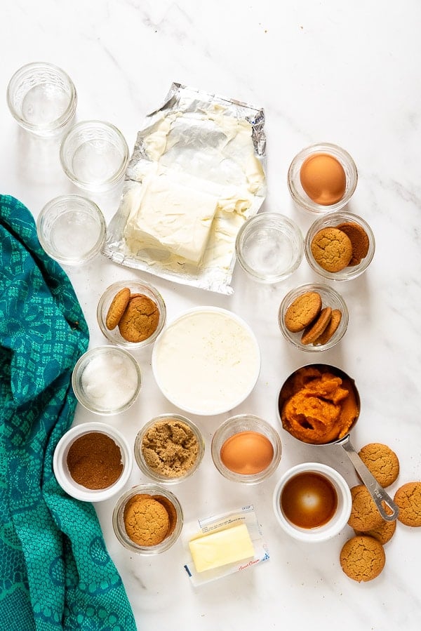 Mini Pumpkin Pie Cheesecakes in Jars ingredients