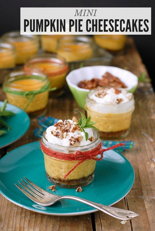 Mini Pumpkin Pie Cheesecakes in jar title image