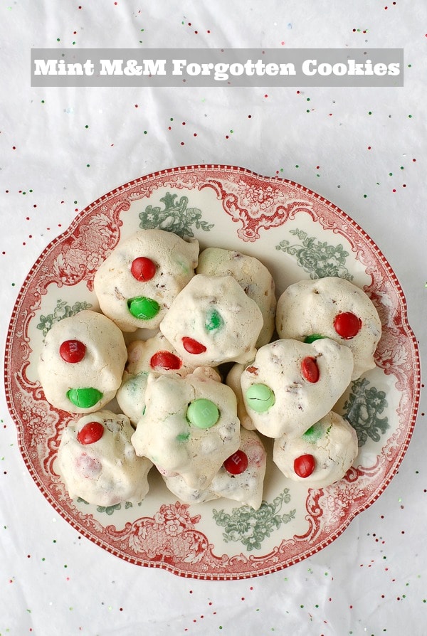 Mint M&M Forgotten Cookies {no bake gluten-free} - BoulderLocavore.com