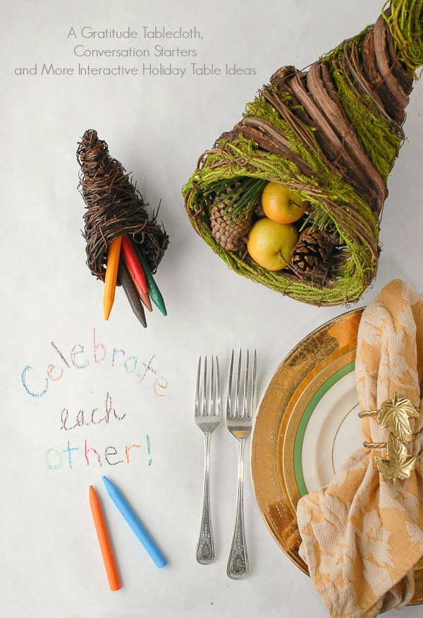 Fun Thanksgiving Tablecloth Idea with Writing and Drawing Prompts