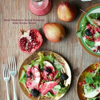Warm Cranberry Honey Dressing with Winter Salad