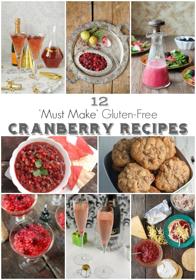 collage of cranberry recipes