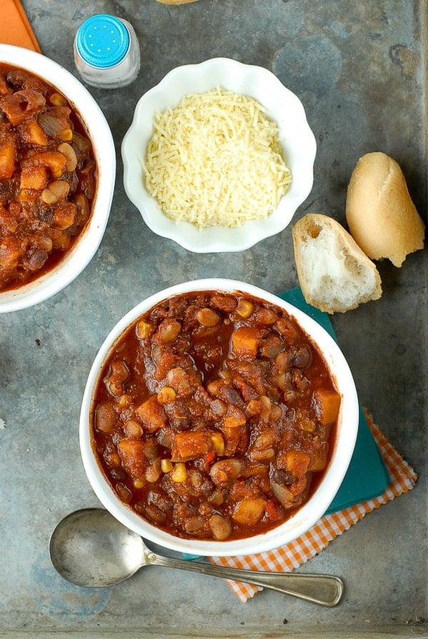 bowls of 3 Bean Winter Chili 