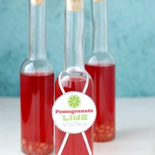 DIY Pomegranate Lime Vodka with tag