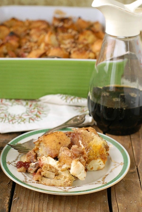 serving of Overnight Strawberry-Eggnog French Toast Breakfast Casserole