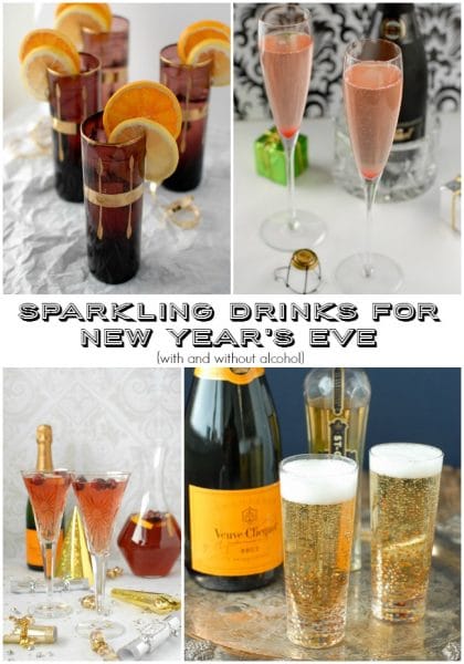 Sparkling Drinks for New Year's Eve {with and without alcohol}