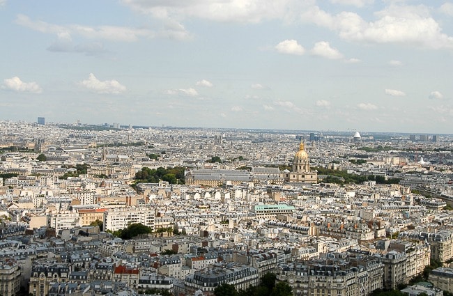 The Army Museum and Les Invalides from the Eiffel Tower