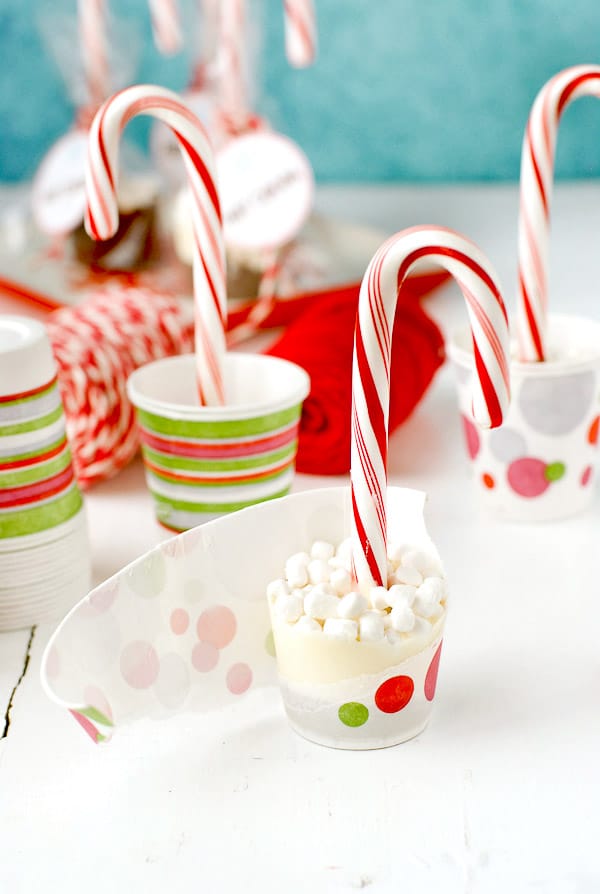 Candy Cane Marshmallow Hot Cocoa Cups