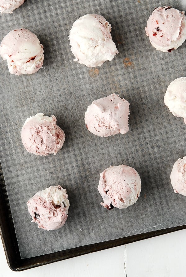 Cherry Vanilla Ice Cream Balls