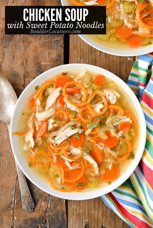 Chicken Soup with Sweet Potato Noodles