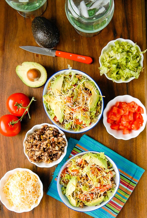 Lean Turkey Black Bean Quinoa Burrito Bowls 