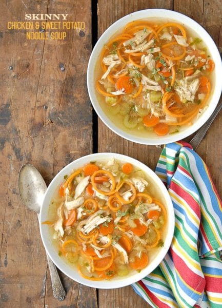 Skinny Chicken Sweet Potato Noodle Soup