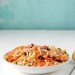 Spiralizer Broccoli-Stem Carrot Slaw with Dried Cranberries & Sunflower Seeds - BoulderLocavore.com