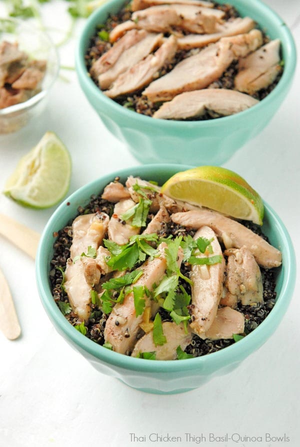 Thai Chicken Thigh Basil-Quinoa Bowl.