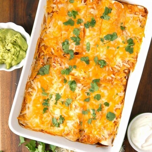 Chipotle Green Chile Chicken and Black Bean Enchiladas