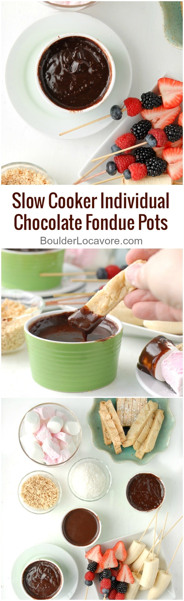 chocolate fondue pots photos collage pin
