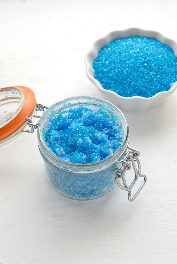 Sparkling Flower-scented Coconut Oil Sugar Scrub- Blue Lilac