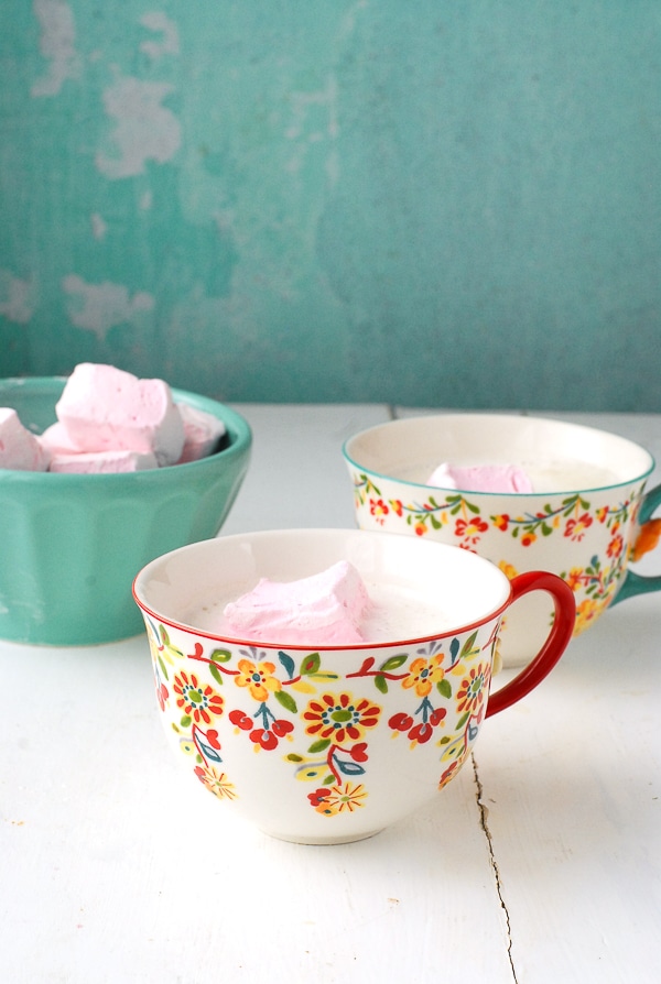 Vanilla Steamer with Rose Marshmallows