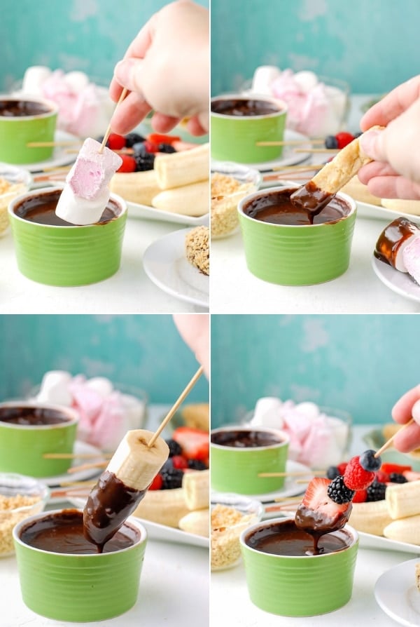 What to Dip in Chocolate Fondue collage