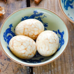 chinese tea eggs in bowl