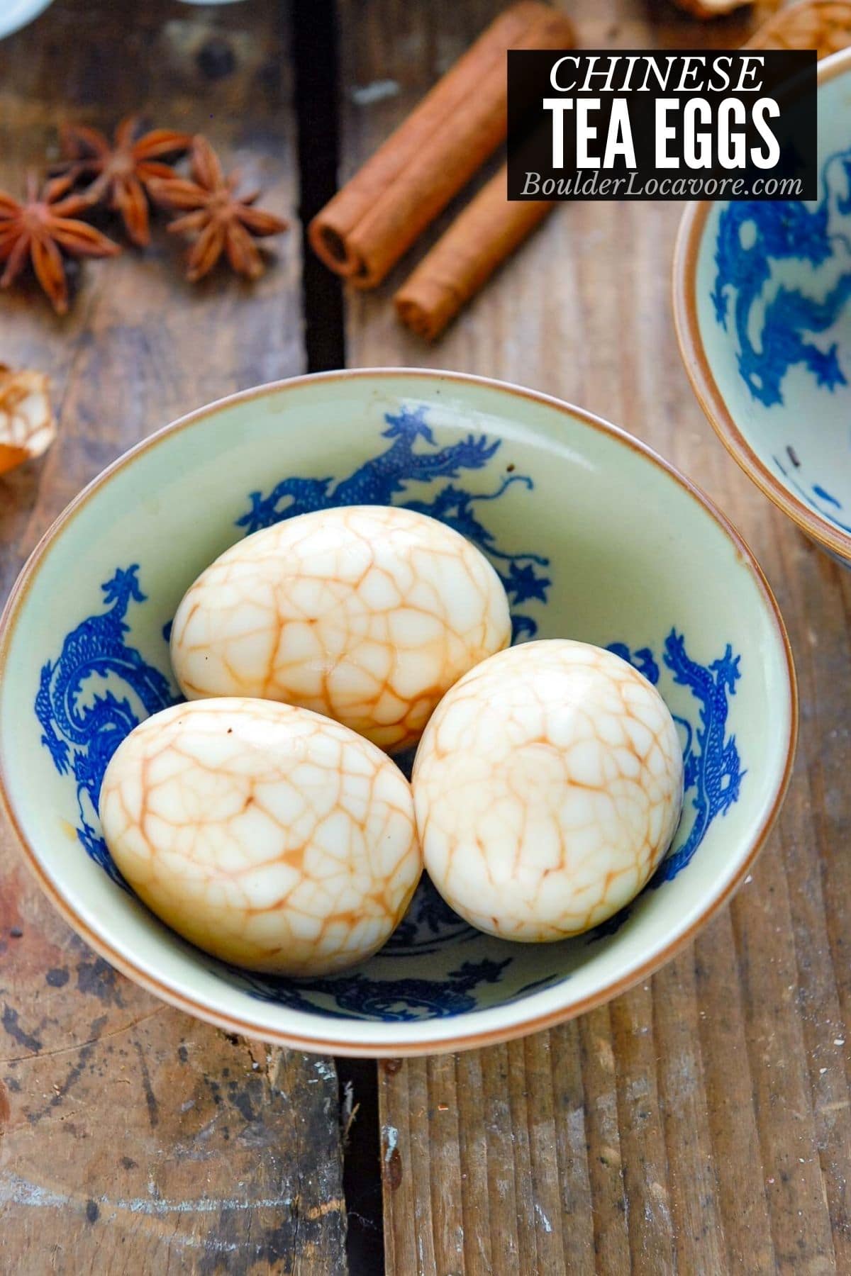 chinese tea eggs with text overlay