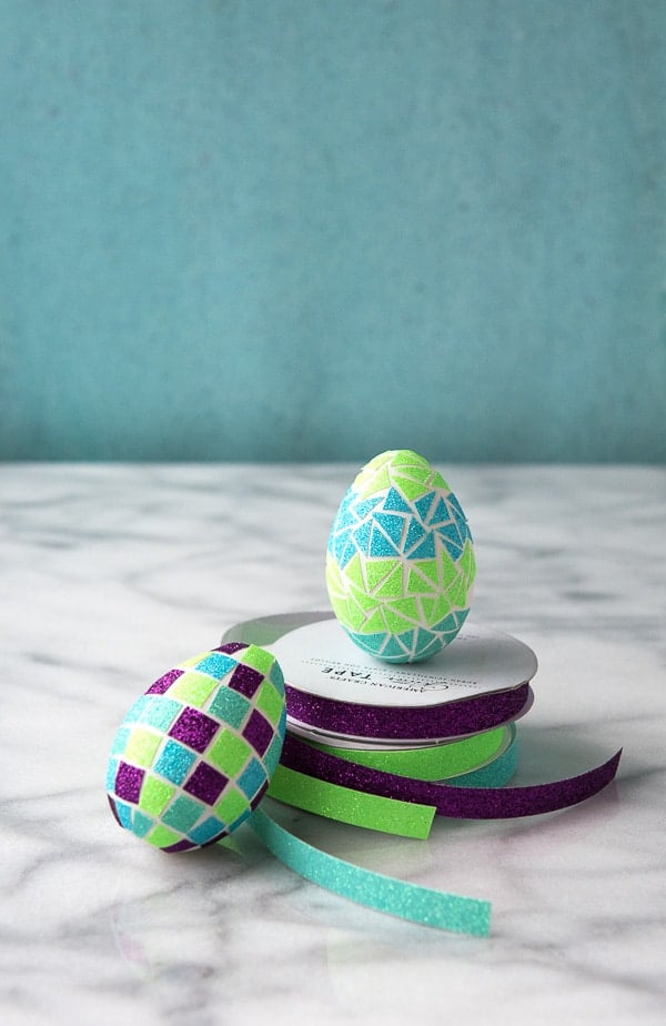 DIY Glitter Tape Mosaic Easter Eggs