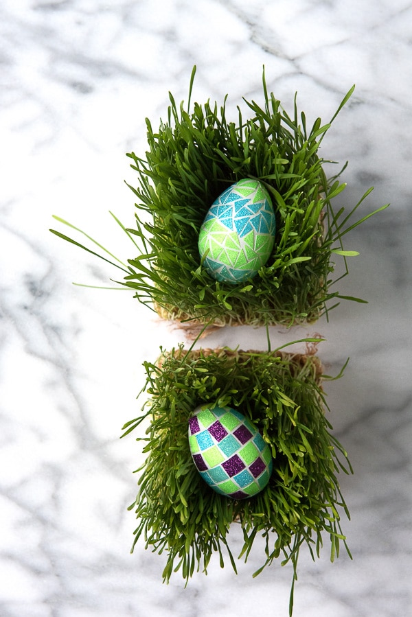 DIY Glitter Tape Mosaic Easter Eggs