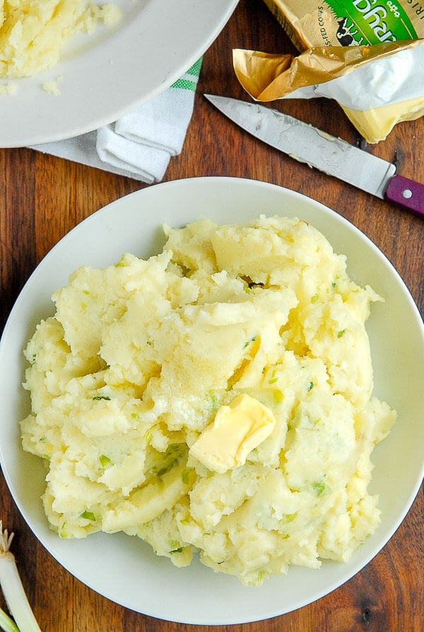 Irish Potato Champ with pat of Irish butter