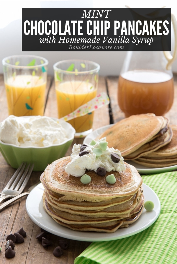 Mint Chocolate Chip Pancakes with Vanilla Syrup title image