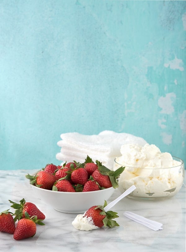 Fresh Whipping Cream and Strawberries 