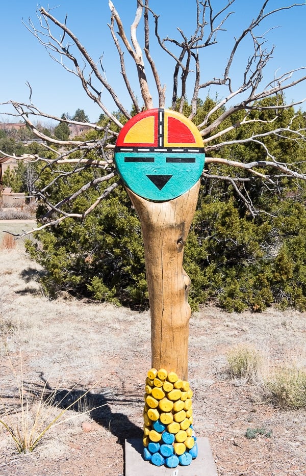 Santa Fe Botanical Garden Native American sculpture 