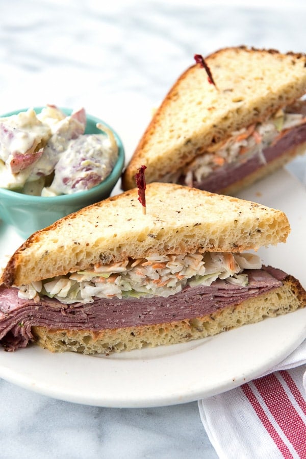 Brooklyn Avenue Sandwich {Pastrami, Cole Slaw, Russian Dressing, Rye} with toothpick