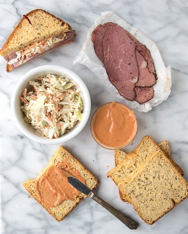 Brooklyn Avenue Sandwich {Pastrami, Cole Slaw, Russian Dressing & Rye}