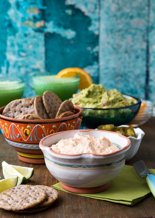 Cream Cheese Bacon Salsa spread with Black Bean crackers 