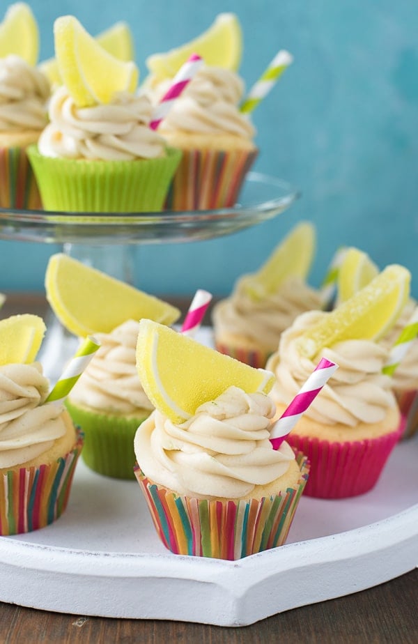 Margarita Cupcakes with straws