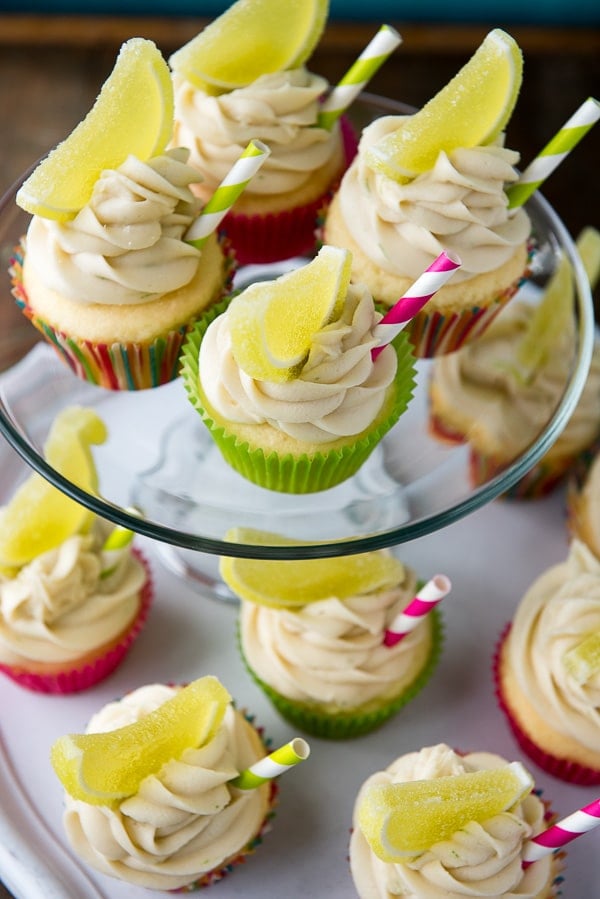 Shortcut Margarita Cupcakes with Cream Cheese Lime Frosting 