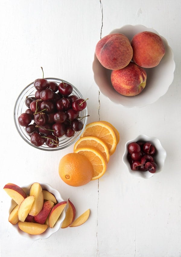 Cherries, Peaches and Orange Slices 