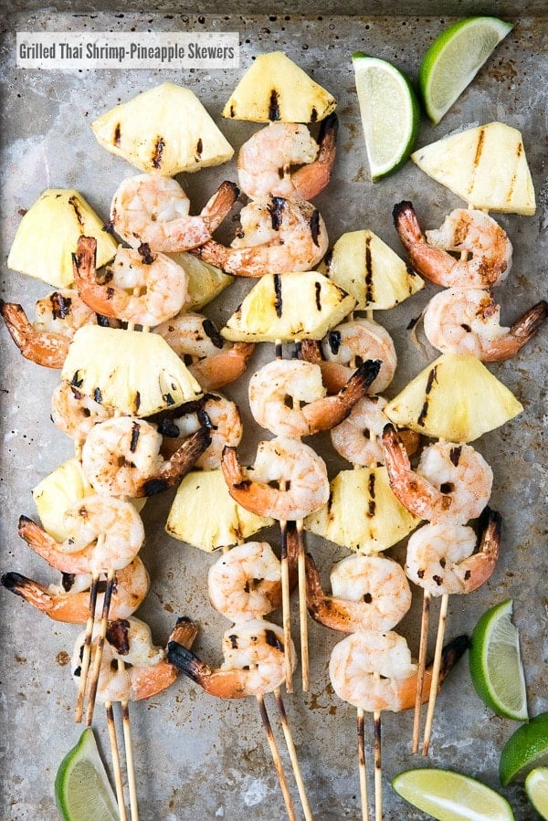 Grilled Thai Shrimp-Pineapple Skewers