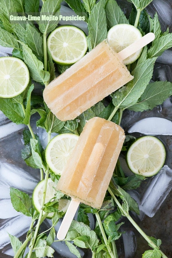 Guava-Lime Mojito Popsicles 