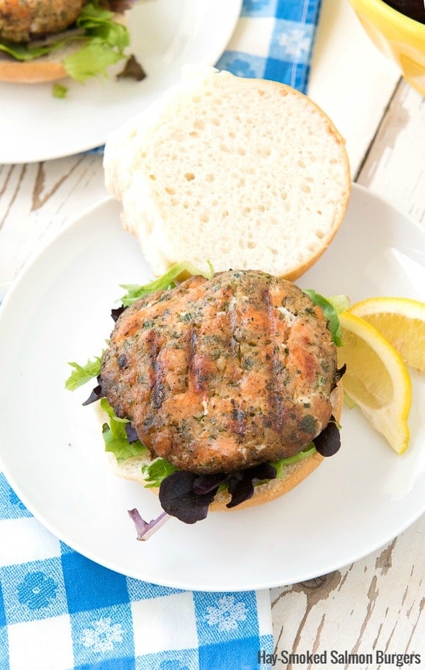 Hay Smoked Salmon Burgers