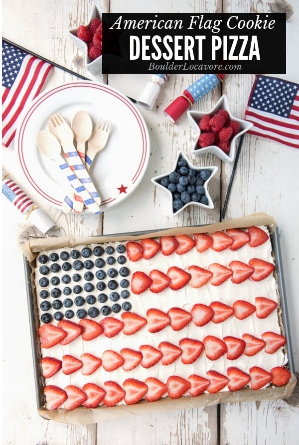 4th Of July Dessert American Flag Fruit Cookie Dessert Pizza