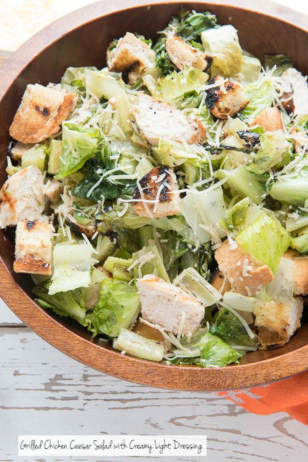 Grilled Chicken Caesar Salad with Creamy Light Dressing