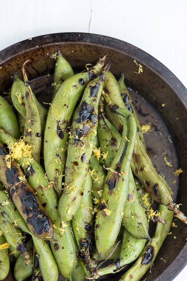 Grilled Fava Beans with Balsamic Vinegar 